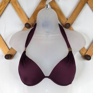 Victoria's Secret Bombshell Eggplant Halter Bikini Swimsuit Top
